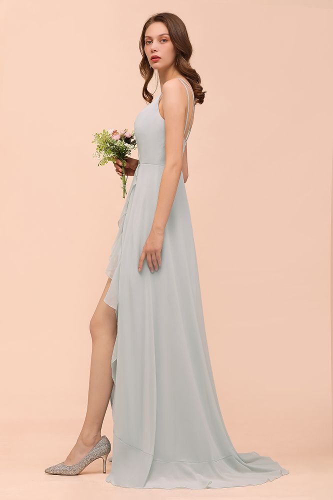 Double Straps V-Neck Aline Bridesmaid Dress