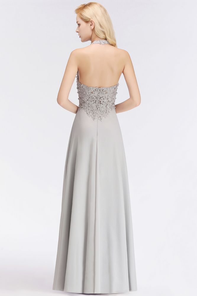 Sexy Halter Backless, Burgundy, Navy, Pink, Silver Sleeveless Princess Formal Dress