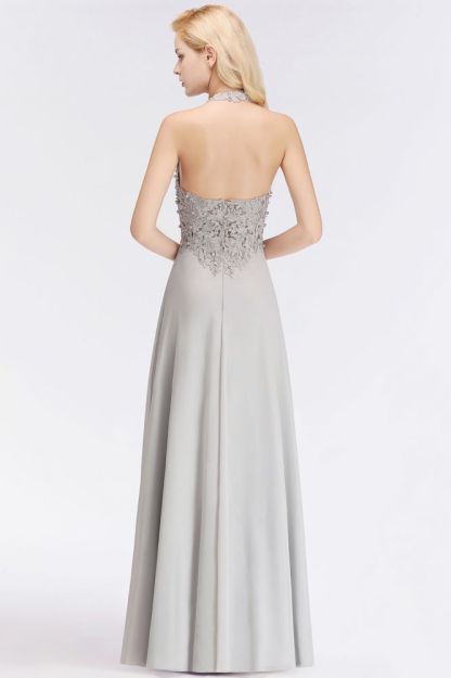 Sexy Halter Backless, Burgundy, Navy, Pink, Silver Sleeveless Princess Formal Dress