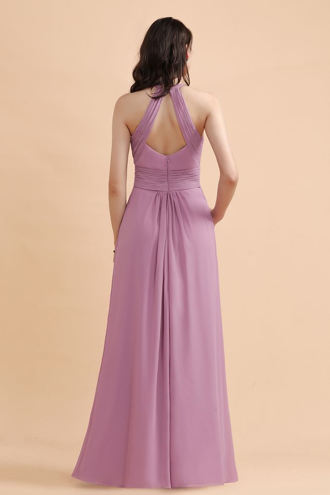 Halter Chiffon Aline Garden Wedding Party Dress Evening Swing Dress