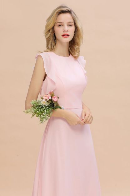Cecilia | Chic Simple Jewel Sleeveless Bridesmaid Dress Online