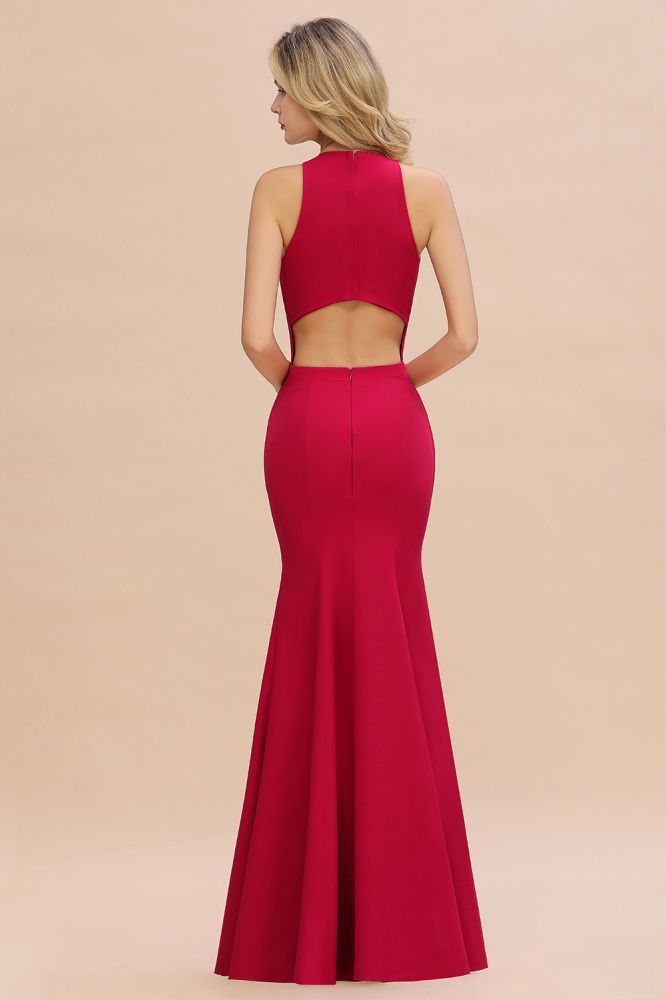 Sexy Halter Mermaid Evening Maxi Gown Side Slit Party Dress