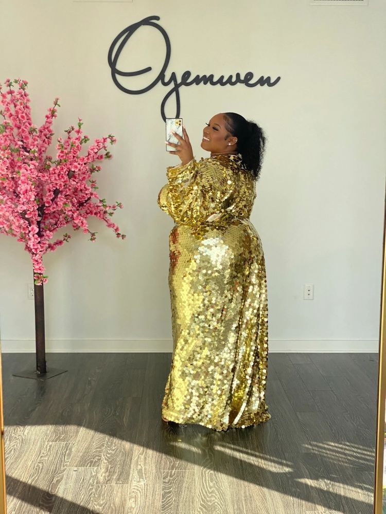 Sexy Sequined High Split Long Party Dresses Full Sleeves Sparkle Prom Gowns Vestidos