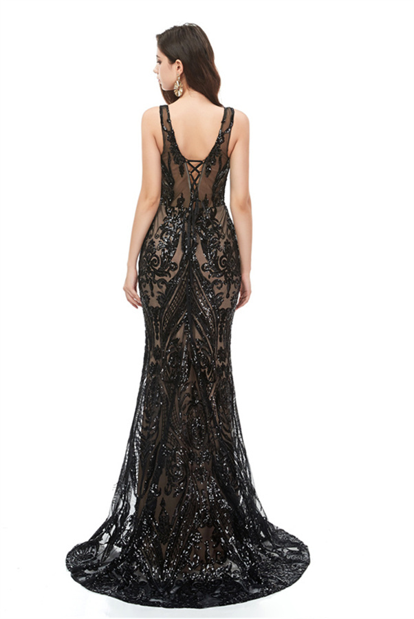 Sparkle V-neck Sexy Sequin Mermaid Prom Dresses