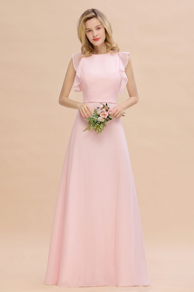 Cecilia | Chic Simple Jewel Sleeveless Bridesmaid Dress Online