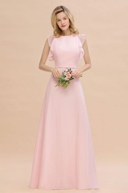 Cecilia | Chic Simple Jewel Sleeveless Bridesmaid Dress Online