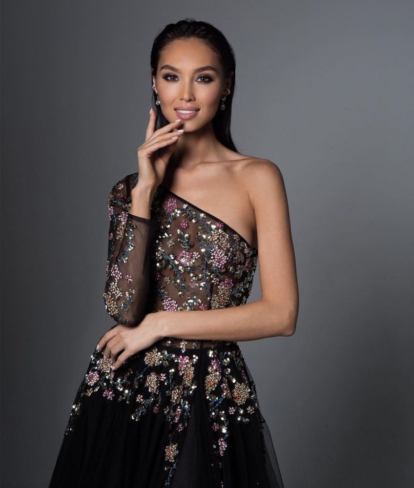 Stunning One Shoulder Black Floral Tulle Evening Dress