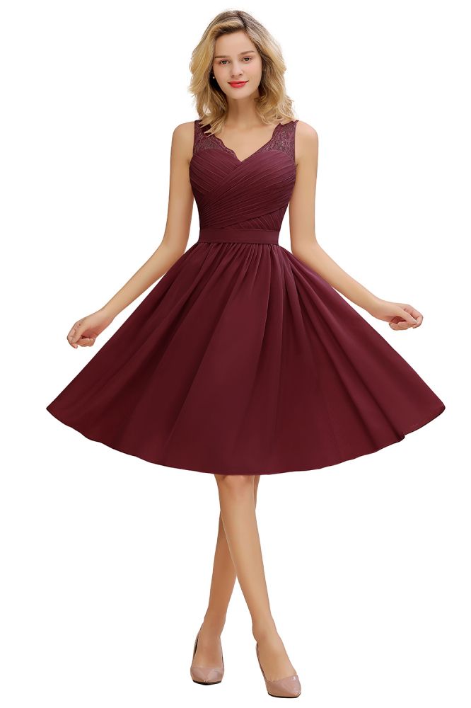 belts for homecoming dresses Lilac Lace Homecoming Dresses Beaded Belt Yellow Short A Line Hoco Dre –  jkprom main image 1