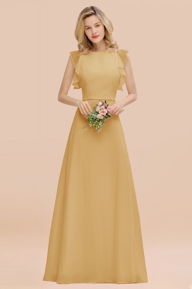 Cecilia | Chic Simple Jewel Sleeveless Bridesmaid Dress Online