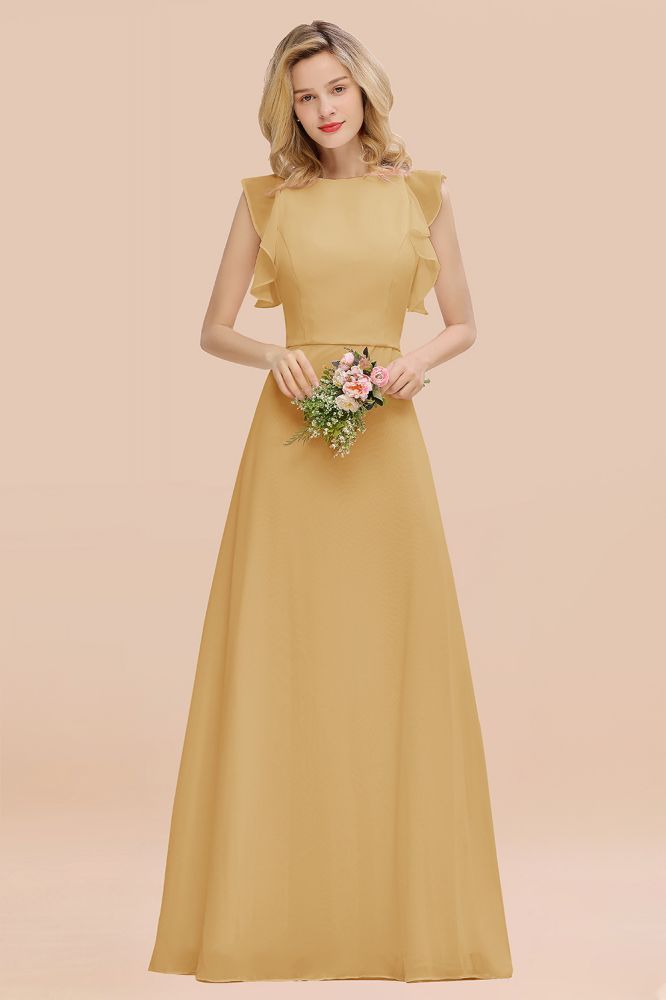 Cecilia | Chic Simple Jewel Sleeveless Bridesmaid Dress Online