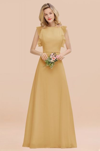 Cecilia | Chic Simple Jewel Sleeveless Bridesmaid Dress Online
