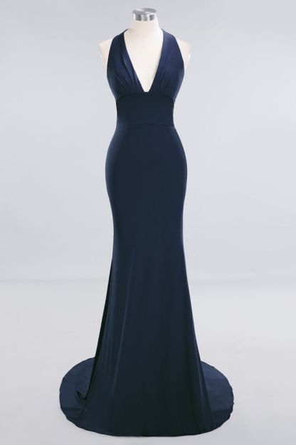 Elegant Mermaid Halter Pool Bridesmaid Dress Online