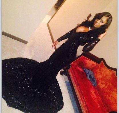 Sparkly Black Sequins Long-Sleeves Deep-V-Neck Alluring Prom Dresses