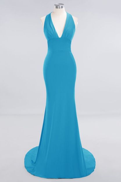 Elegant Mermaid Halter Pool Bridesmaid Dress Online