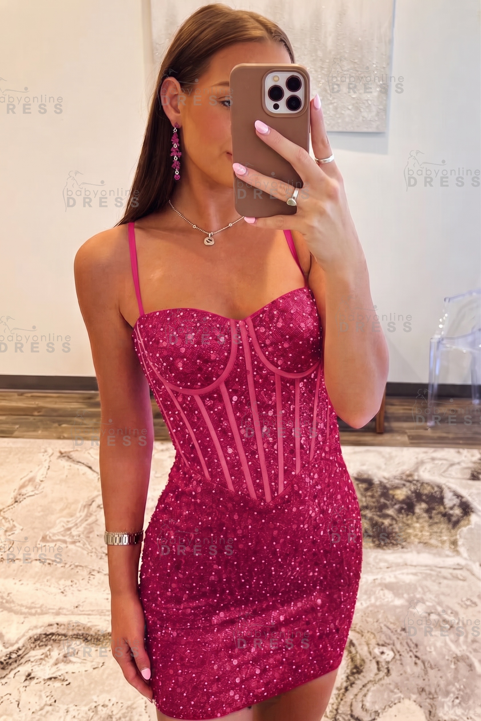 Spaghetti Straps Sky Blue Tight Homecoming Dress Short Prom Dress