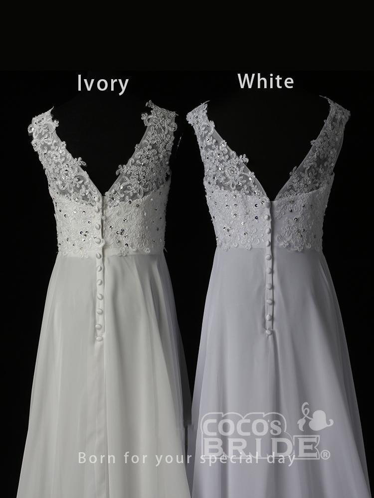 Cap sleeves A-line White Floor length Bridal Gowns