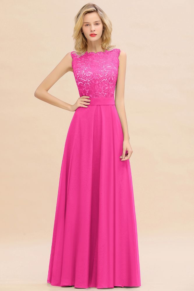 Madge | Exquisite Scoop Sleeveless Bridesmaid Dress