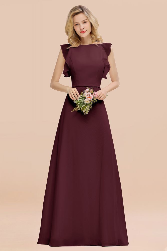 Cecilia | Chic Simple Jewel Sleeveless Bridesmaid Dress Online