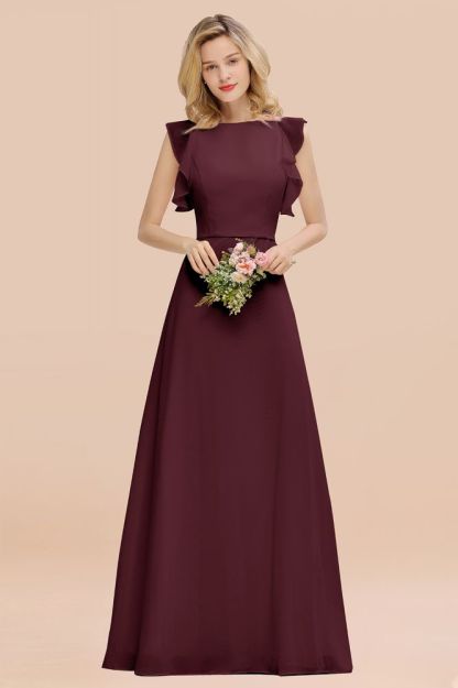 Cecilia | Chic Simple Jewel Sleeveless Bridesmaid Dress Online