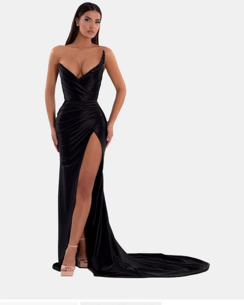 Sweetheart Royal Blue Mermaid High split Prom Dresses