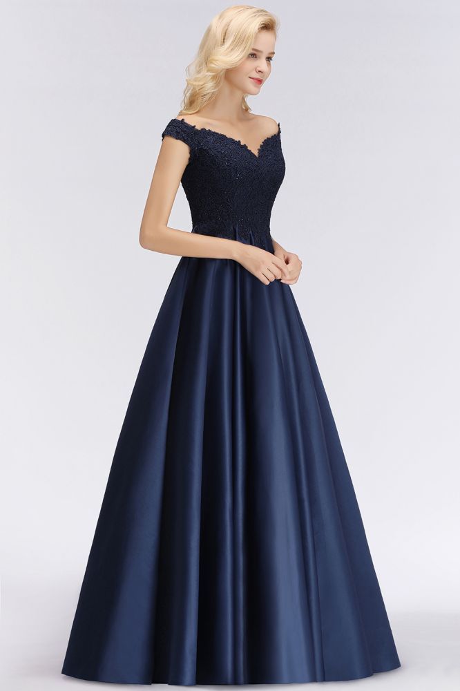Elegant Off-the-Shoulder Ruffles Beads Sleeveless Bridesmaid Dresses