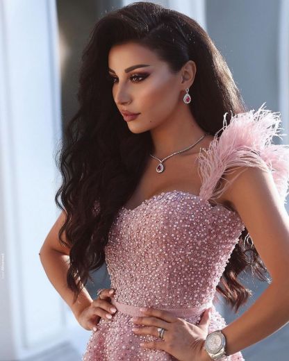 Classic Beading Homecoming Dress Luxury Feather Pink Party Dress