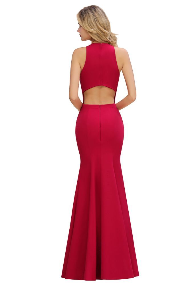 Sexy Halter Mermaid Evening Maxi Gown Side Slit Party Dress