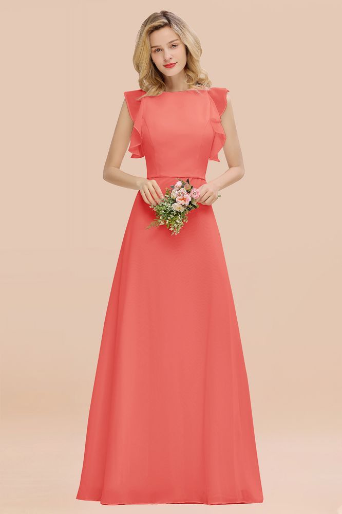 Cecilia | Chic Simple Jewel Sleeveless Bridesmaid Dress Online