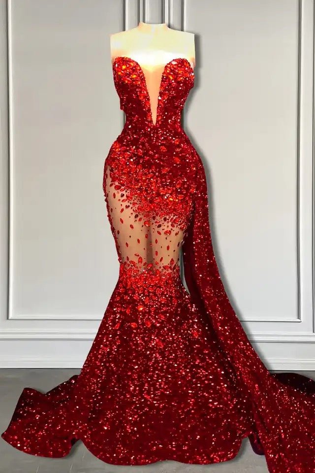 Burgundy Sweetheart Flowers Prom Dresses