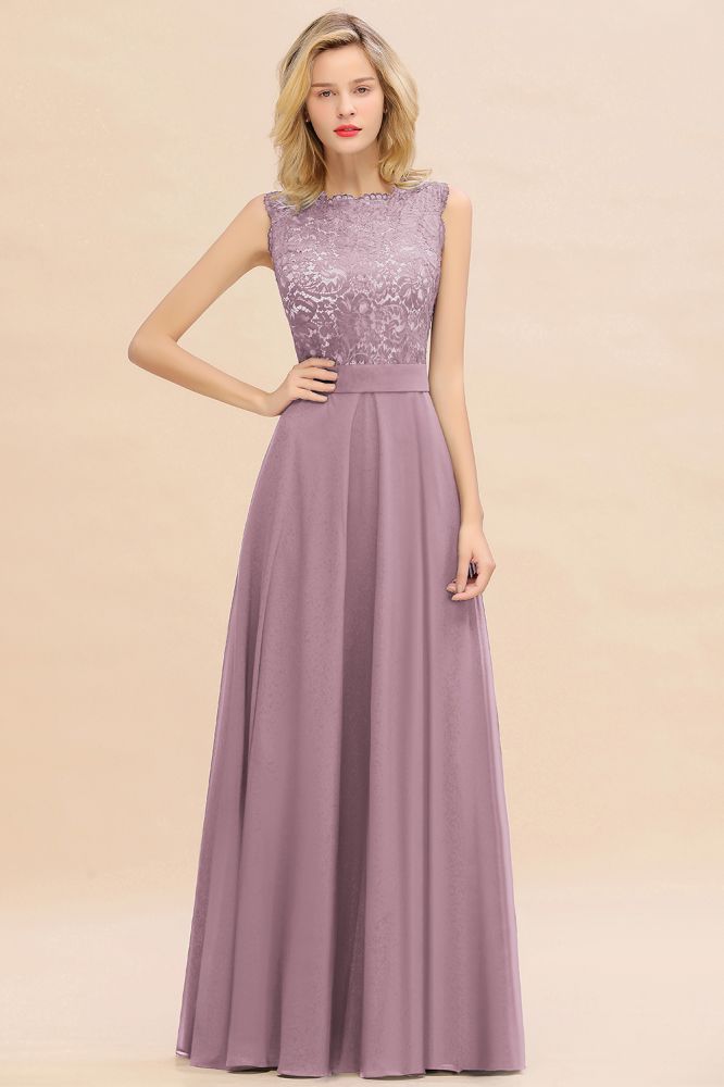 Madge | Exquisite Scoop Sleeveless Bridesmaid Dress