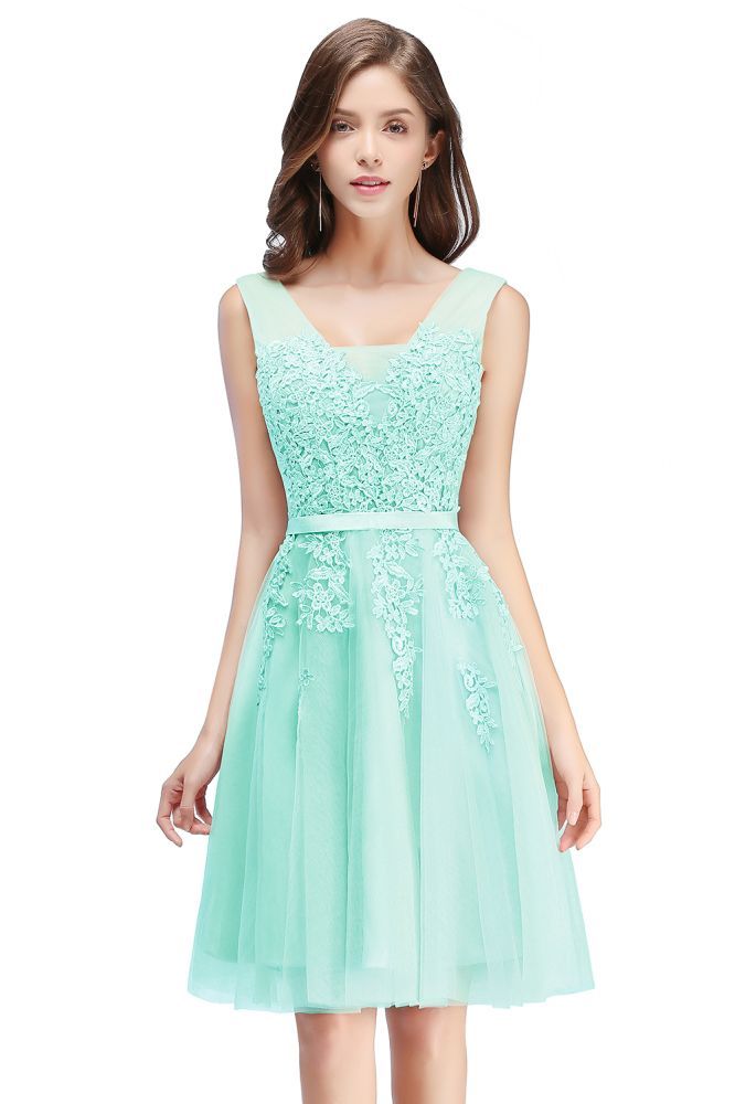 ADDILYNN | A-line Knee-length Tulle Prom Dress with Appliques