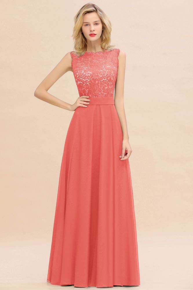 Madge | Exquisite Scoop Sleeveless Bridesmaid Dress