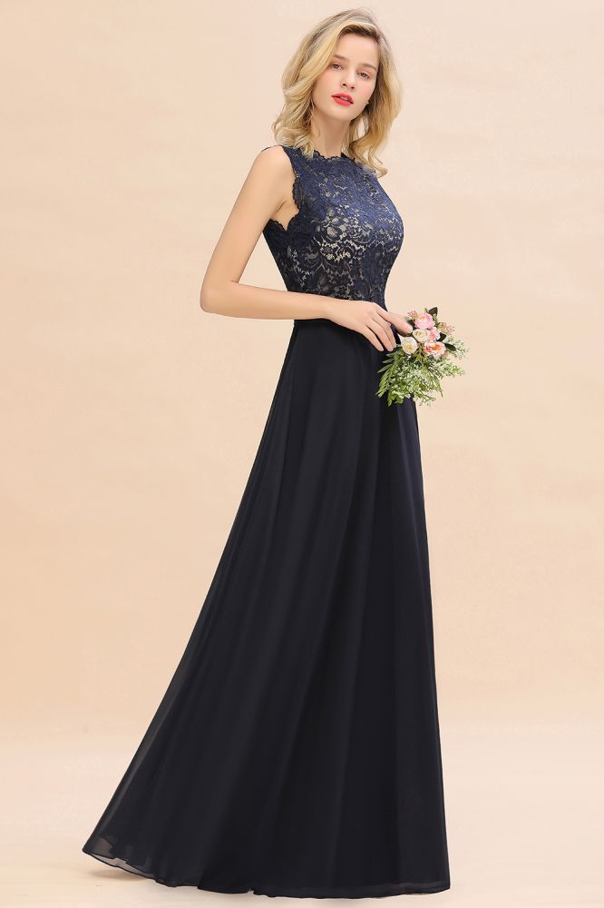 Madge | Exquisite Scoop Sleeveless Bridesmaid Dress