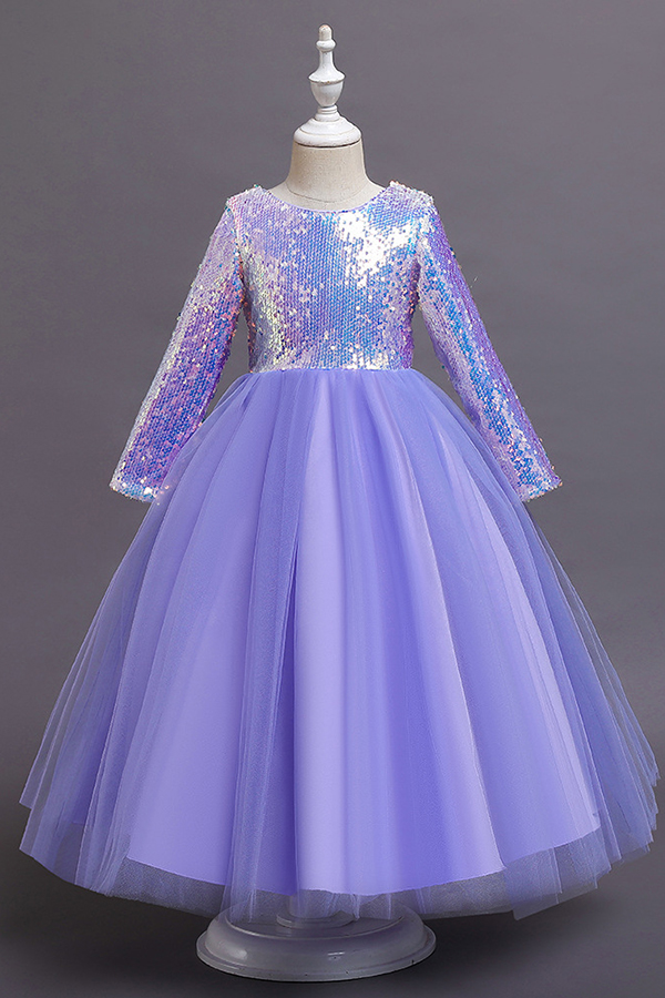 Pink cute knee length tulle princess flower girl dress