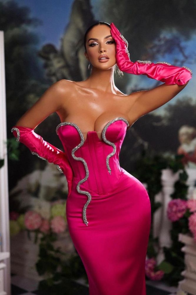 Sweetheart Mermaid Hot Pink Long Prom Dresses