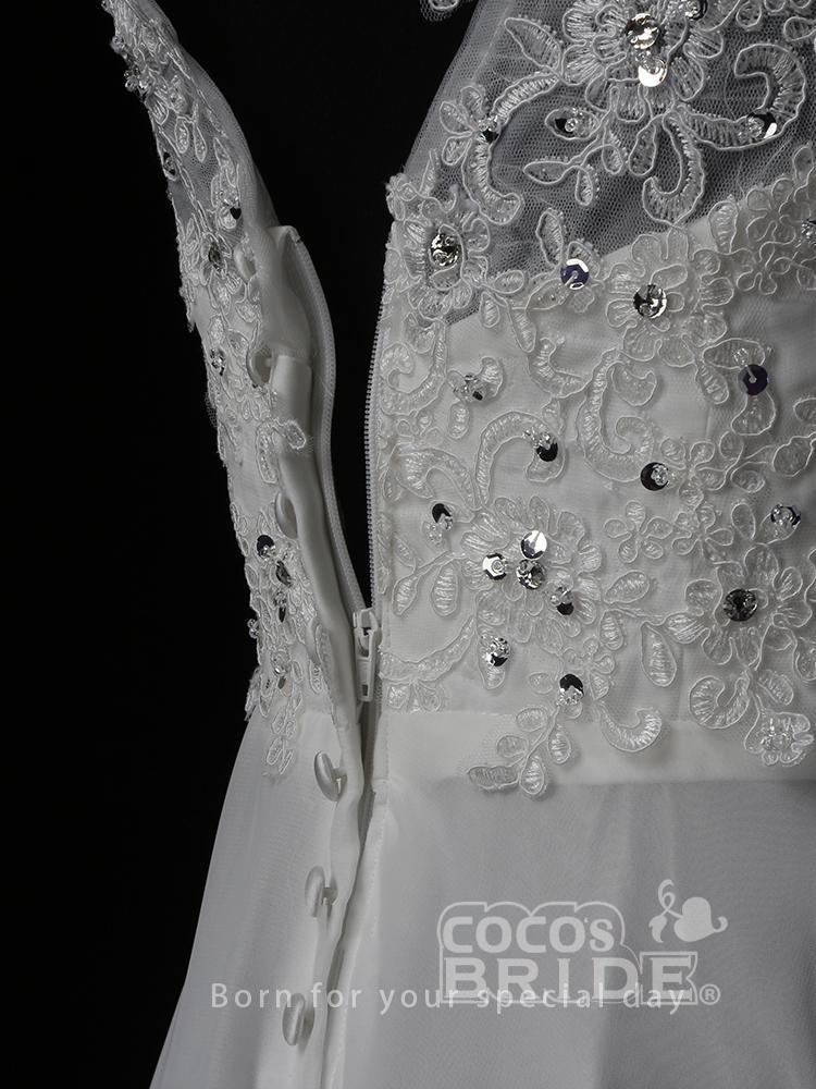 Cap sleeves A-line White Floor length Bridal Gowns