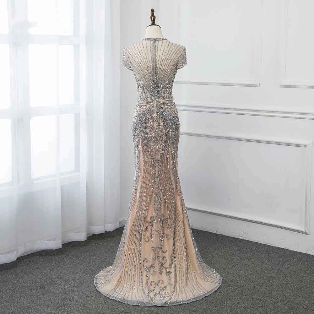 Luxury Mermaid Halter Rhinestones Prom Dress with Tassel | Sparkle Formal Evening Dresses