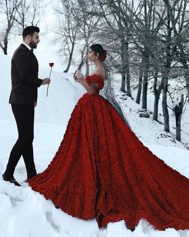 Off the Shoulder 3D Floral Printed Ball Gown for Girl Evening Maxi Gowns