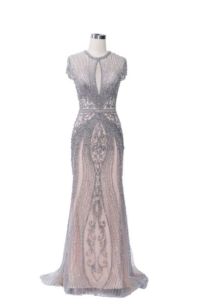 Luxury Mermaid Halter Rhinestones Prom Dress with Tassel | Sparkle Formal Evening Dresses