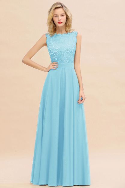 Madge | Exquisite Scoop Sleeveless Bridesmaid Dress