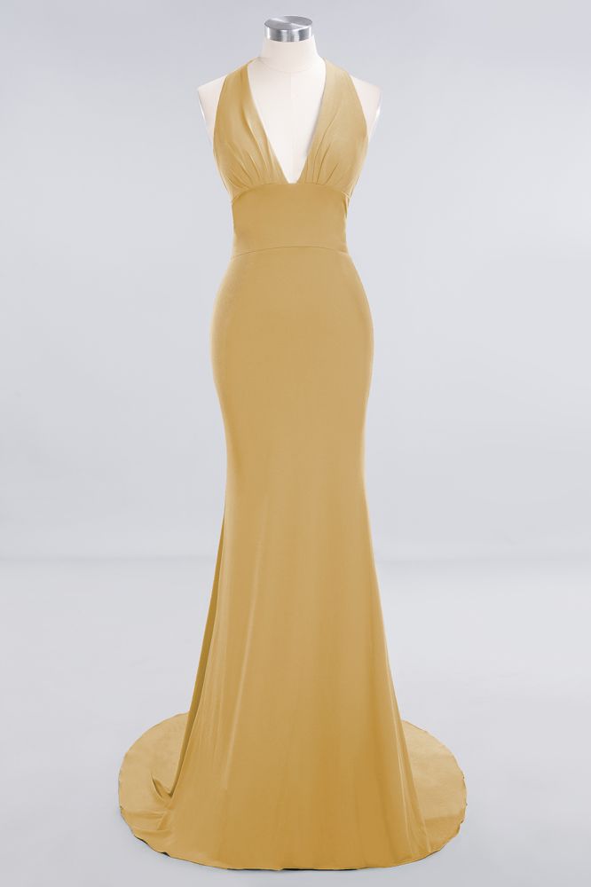 Elegant Mermaid Halter Pool Bridesmaid Dress Online