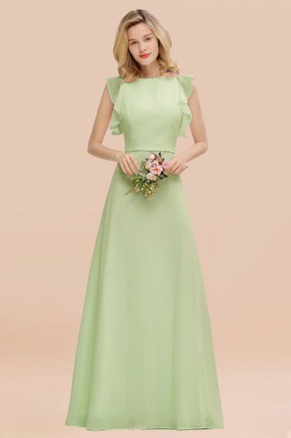 Cecilia | Chic Simple Jewel Sleeveless Bridesmaid Dress Online