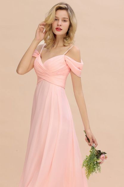 Spaghetti Straps Sweetheart Ruffles Bridesmaid Dress | Evening Dresses Online