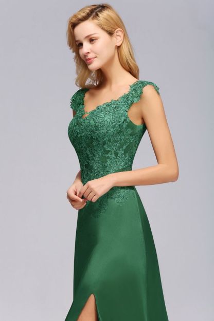 Marcia | Wholesale Lace Front-Slit Bridesmaid Dress