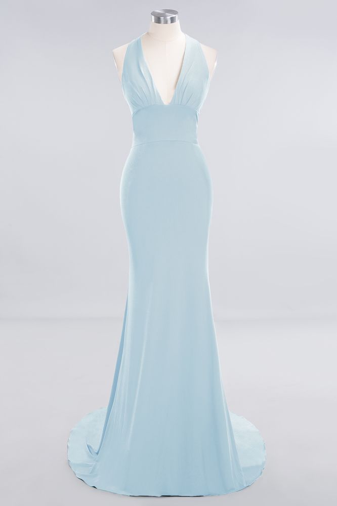 Elegant Mermaid Halter Pool Bridesmaid Dress Online