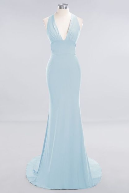 Elegant Mermaid Halter Pool Bridesmaid Dress Online