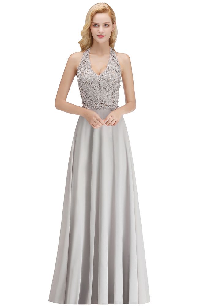 Sexy Halter Backless, Burgundy, Navy, Pink, Silver Sleeveless Princess Formal Dress