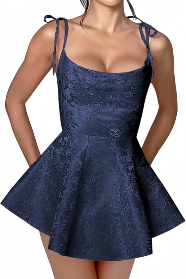 Amazing Ruffle Satin Short Party Dress Strapless Mini Homecoming Dress