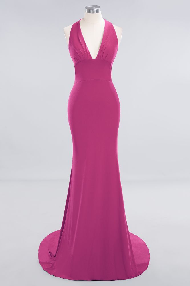 Elegant Mermaid Halter Pool Bridesmaid Dress Online