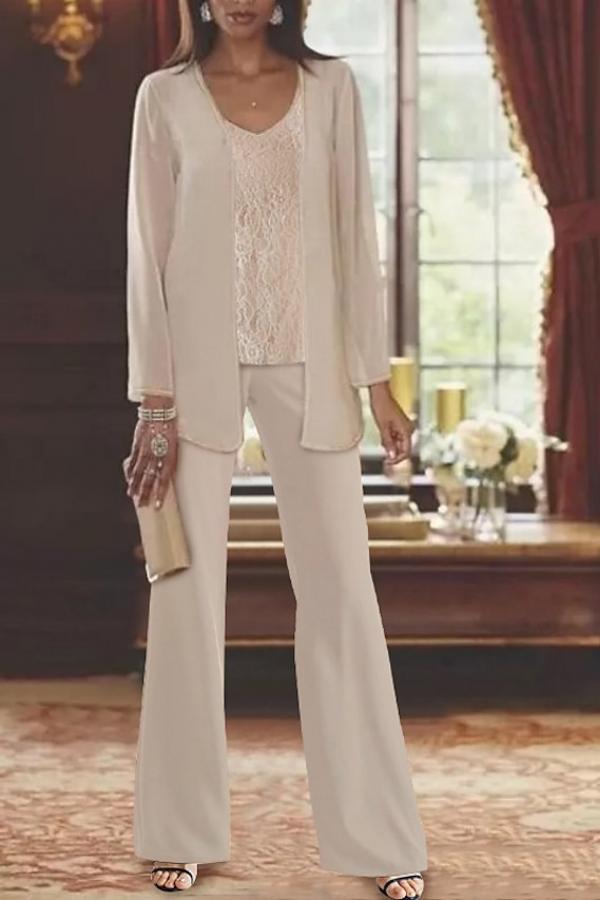 White Round neck Two pieces Mother of the bride Dresses